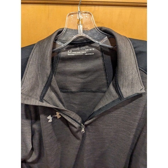 Under Armour Men's Heatgear Longsleeve Performance Polo Shirt Large Gray loose - Picture 3 of 4